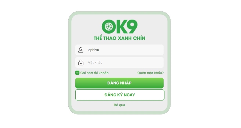 Thông tin đăng nhập OK9 cần được bảo mật tuyệt đối không bị rò rỉ